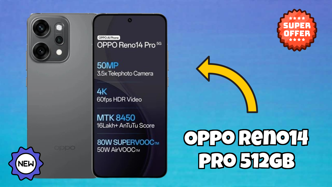 OPPO Reno14 Pro 512GB at ₹54,999 - Best Features Highlighted